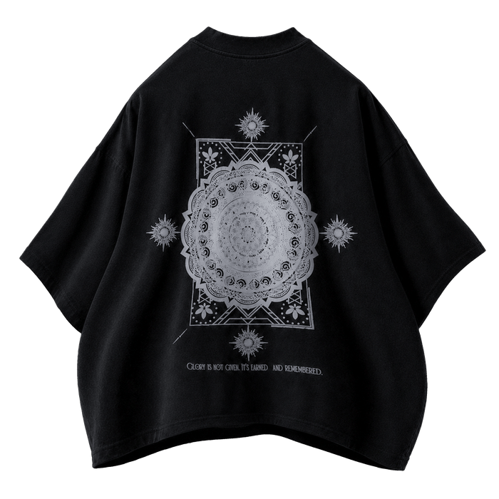 ELYSIUM [LTD] — Oversized Occult Graphic Tee — Onyx Black