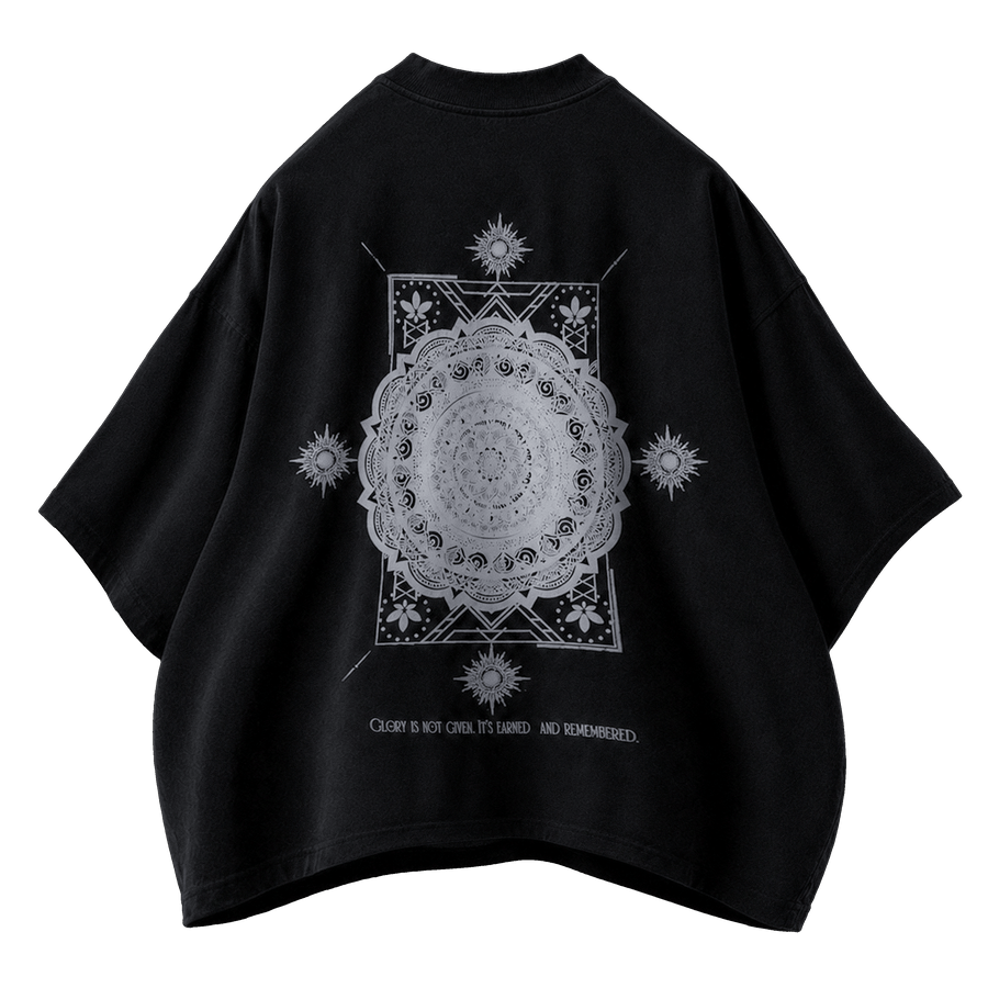 ELYSIUM [LTD] — Oversized Occult Graphic Tee — Onyx Black