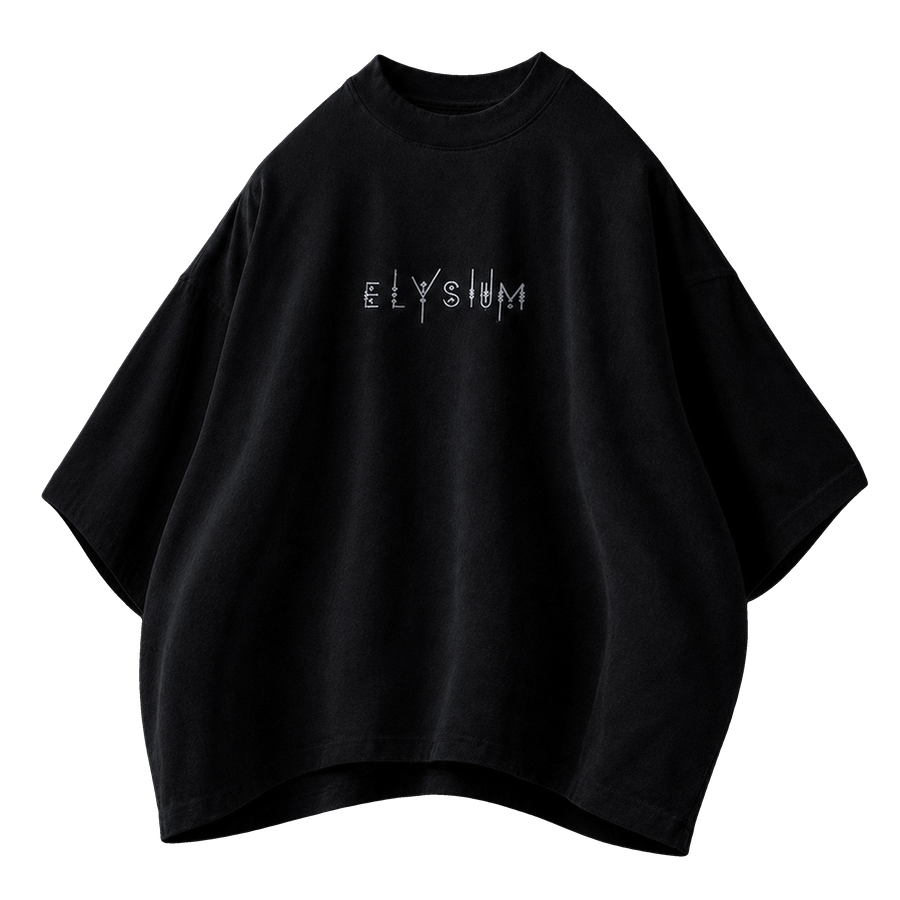 ELYSIUM [LTD] — Oversized Occult Graphic Tee — Onyx Black
