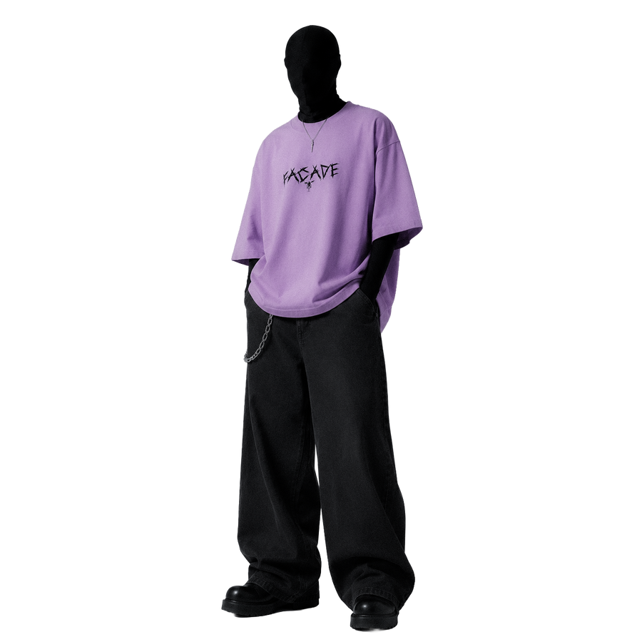 FACADE [02] — Oversized Occult Graphic Tee — Lavender Haze