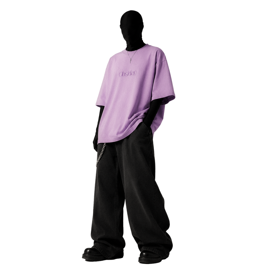 OBSIDIAN [01] — Oversized Occult Graphic Tee — Lavender Haze
