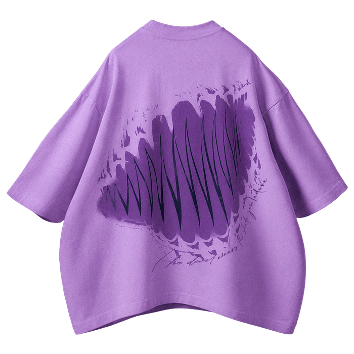 OBSIDIAN [01] in lavender haze — occult back print, oversized heavy cotton tee · YTHRAL©