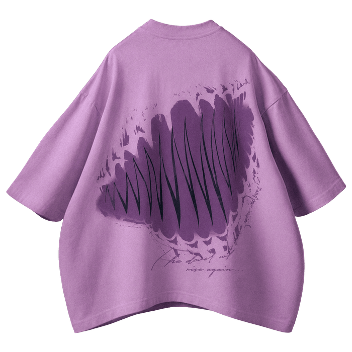 OBSIDIAN [01] in lavender haze — occult back print, oversized heavy cotton tee · YTHRAL©