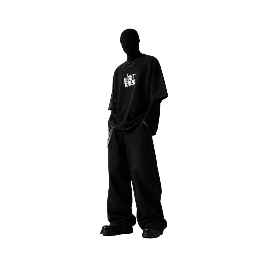 YTHRAL Night Gaze T-Shirt in Onyx Black