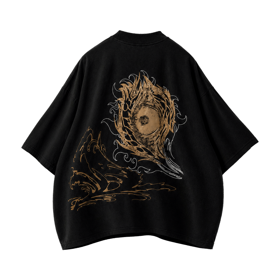 YTHRAL Night Gaze T-Shirt in Onyx Black