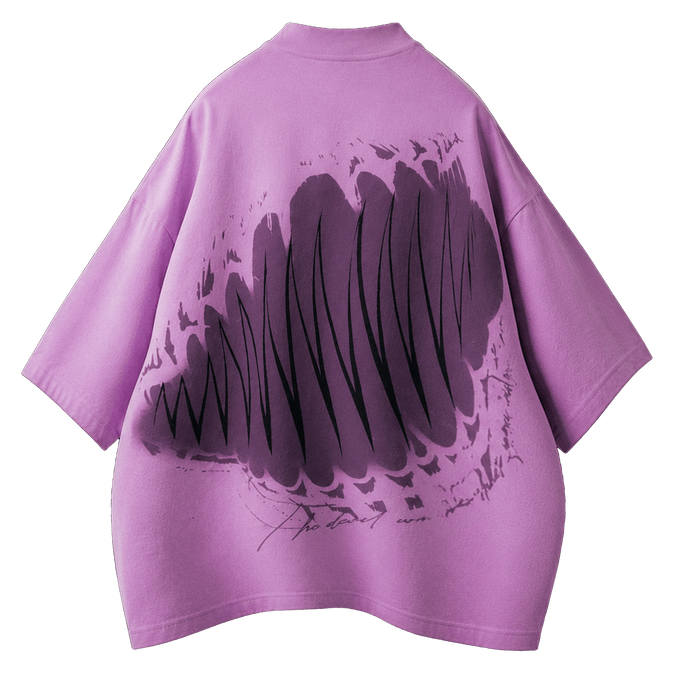 OBSIDIAN [01] — Oversized Occult Graphic Tee — Lavender Haze