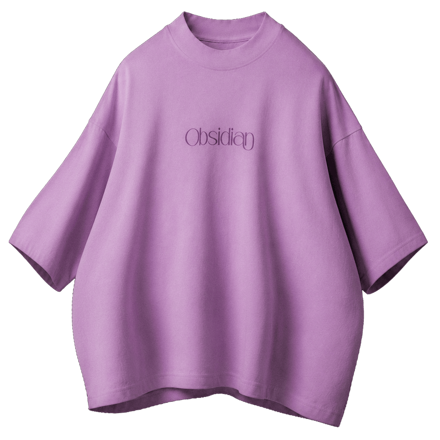 OBSIDIAN [01] — Oversized Occult Graphic Tee — Lavender Haze