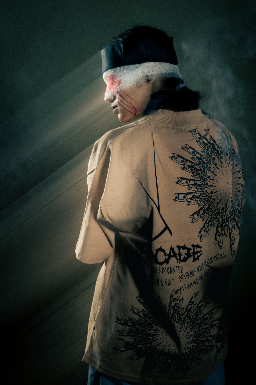FACADE [03] — HEAVY COTTON TEE — BONE BEIGE