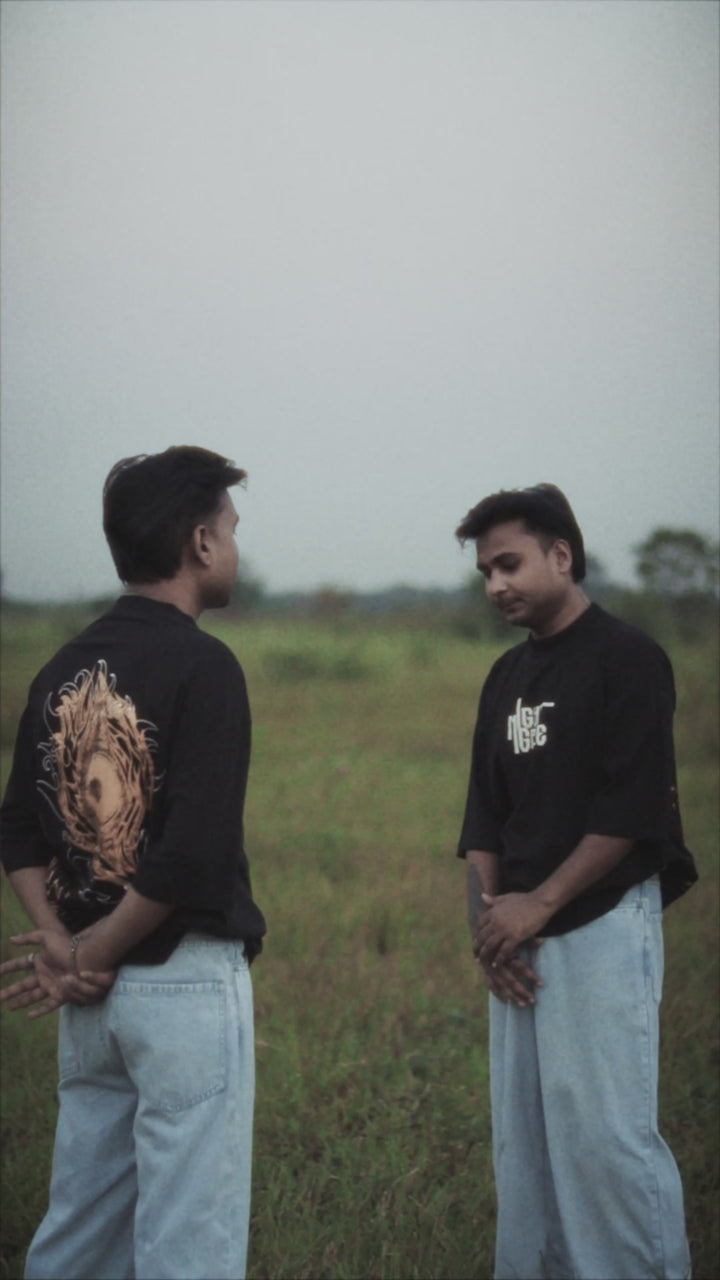 YTHRAL Night Gaze T-Shirt in Onyx Black